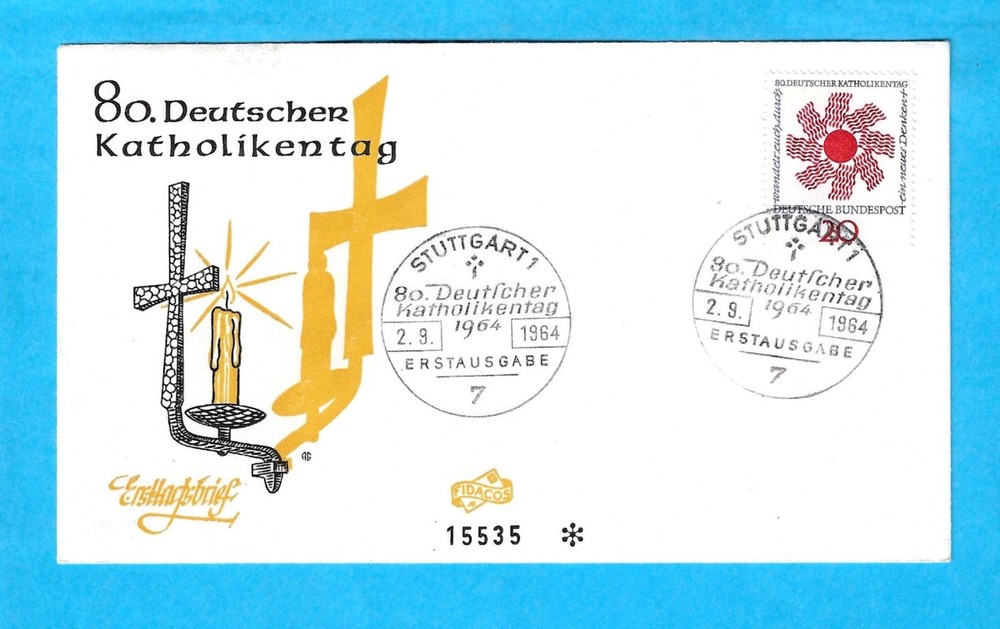 GERMANY – 1964 CATHOLIC DAY FIRST DAY COVER – FDC – N8e
