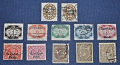 Bavaria – Overprinted German Realm 12 Stamps ~ 1920 – 1923