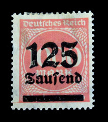 Germany Stamps Scott 255 Deutsches Reich 125 on 1000 Mark 1921 Mint LH