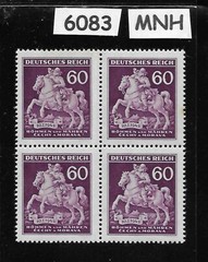 MNH Third Reich stamp block / Stamp day Collecting / WWII Occupation BaM / 1943