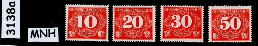 MNH stamp set NL1-NL4 Rural delivery 1940 General Government Poland WWII #3138a