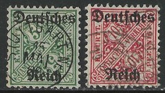 1920 Germany complete 5 Pf.-1 M Wurttemberg official issues with op used $ 43.00