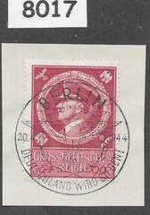Sc B271 Adolf Hitler 1944 Birthday stamp Third Reich Berlin Germany #8017