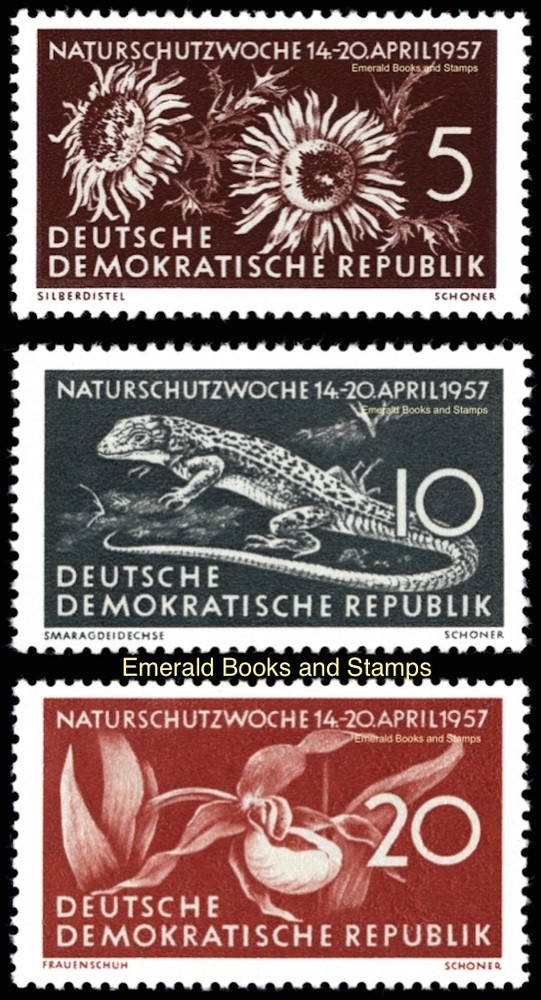 EBS East Germany DDR 1957 – Protect Nature Week – Michel 561-563 – MNH**
