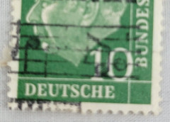 GERMANY ~ Deutrche/Bundespost ~ 10 Saufend ~ Cancelled/Posted ~ c.1954 ~ B308