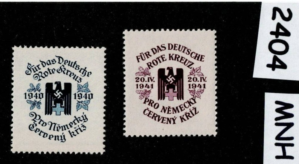 MNH attachments 1940 & 1941 Red Cross Nurses WWII Germany Occupation BaM #2404