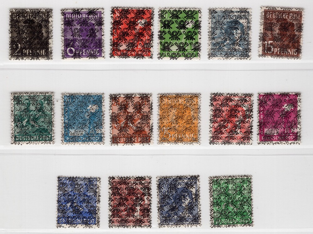 GERMANY AMERICAN BRITISH ZONE 617-633 DOUBLE OVPT PERFECT MNH EXPT SCHLEGEL BPP