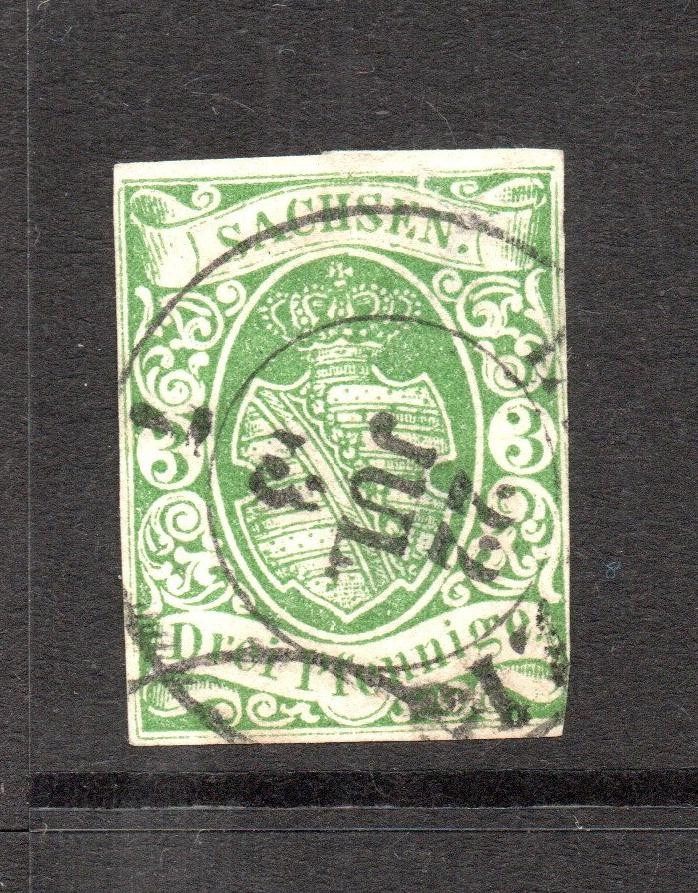 Saxony SC# 2 Used / Town Cancel / 2 Small Thins – S61076