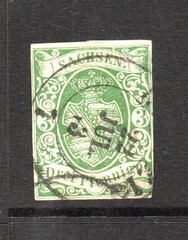 Saxony SC# 2 Used / Town Cancel / 2 Small Thins – S61076