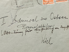 WW2 WWII Nazi German Third Reich Cover Envelope to Kriegsmarine Admiral 1937