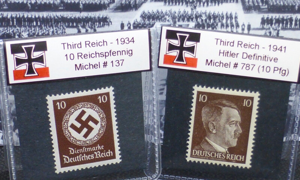 *Matched* 10 Pfg WW2 Hitler / Swastika Stamp Set MNH Nazi Germany Lot WW2