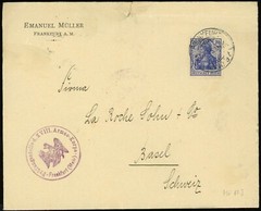 Germany Frankfurt Registered Cover to Switzerland 1915 Censor Examined Postmark