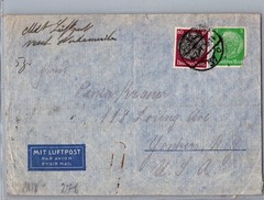 GERMANY 1941 WWII POSTAL HISTORY CENSORED AIRMAIL COVER ADDR USA POSTMARK