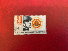 GERMANY EAST DDR 1971 USED NATIONAL PEOPLE’S ARMY SOLDIER & EMBLEM