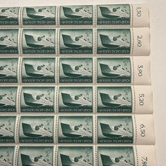 Sheet of 50 German Deutsches Reich Kriegsmarine torpedo boat Postage Stamps