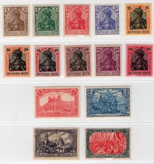GERMANY 1915-1919 GERMANIA + HIGH VALUES KRIEGSDRUCK MICHEL 84II-97II PERFECT NH