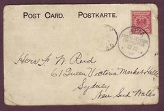 APIA to AUSTRALIA – GERMANY in SAMOA 1899 MERRY CHRISTMAS & HAPPY NEW YEAR PC !!