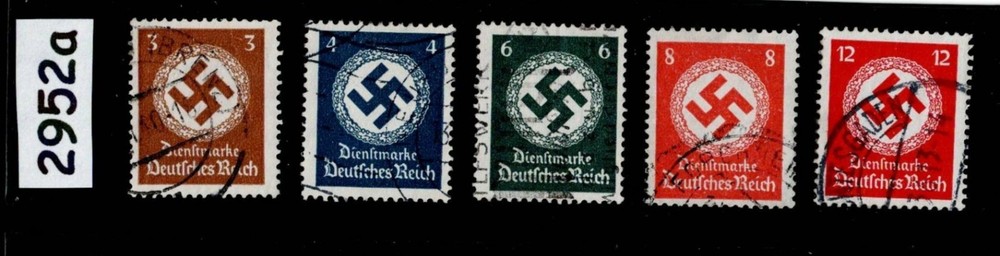 Stamps Large Swastika Third Reich era 1934-1942 Germany during WWII #2952a