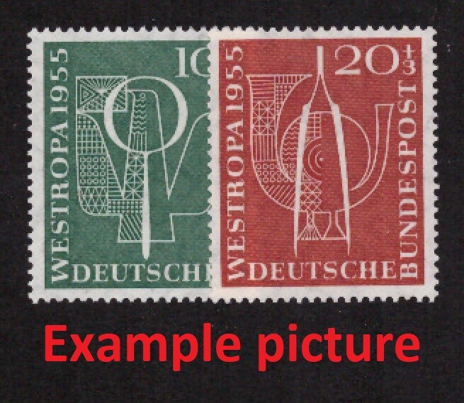 EB0217) GERMANY Mi 217-218, SC B342-343 MNH **, Original Gum, WESTROPA 1955