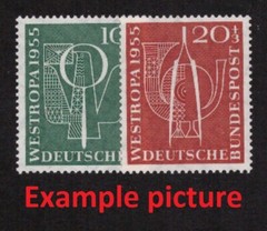 EB0217) GERMANY Mi 217-218, SC B342-343 MNH **, Original Gum, WESTROPA 1955