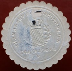 K.B.FESTUNGS-GOUVERNEMENT INGOLDSTADT – letter seal stamp -#M72