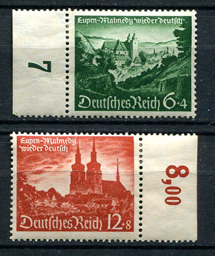 German Reich WW II : Eupen and Malmedy set from 1940 – mint