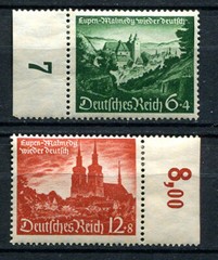 German Reich WW II : Eupen and Malmedy set from 1940 – mint