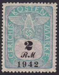 Stamp Germany Poland Revenue WWII Court Document Fee 1942 02 RM MNH