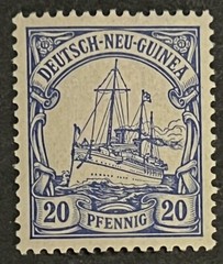Travelstamps: GERMAN NEW GUINEA STAMPS Kaiser’s Yacht, 20 Pfennig MOGH UnWmk