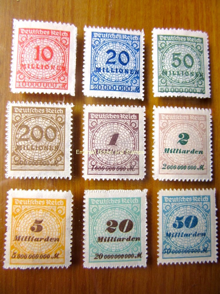 EBS Germany 1923 – Inflation Numeral in Rosette (I) – 318-330 B – MNH** – cv $40