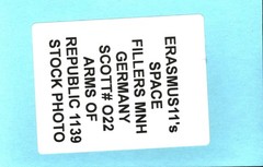 ERASMUS11’s SPACE FILLERS MNH GERMANY SCOTT# O22 ARMS OF REPUBLIC 1139