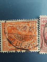 German Rare 10 And 40 Pfennic Post Marks Dates Visable Carmine/red
