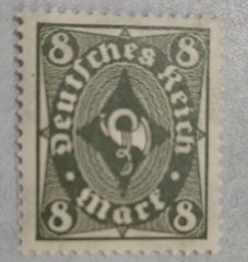 1919-1923 Germany Post Horn, 8 Mark’s, Mint, MNH, SG#210, Quick & FREE SHIPPING