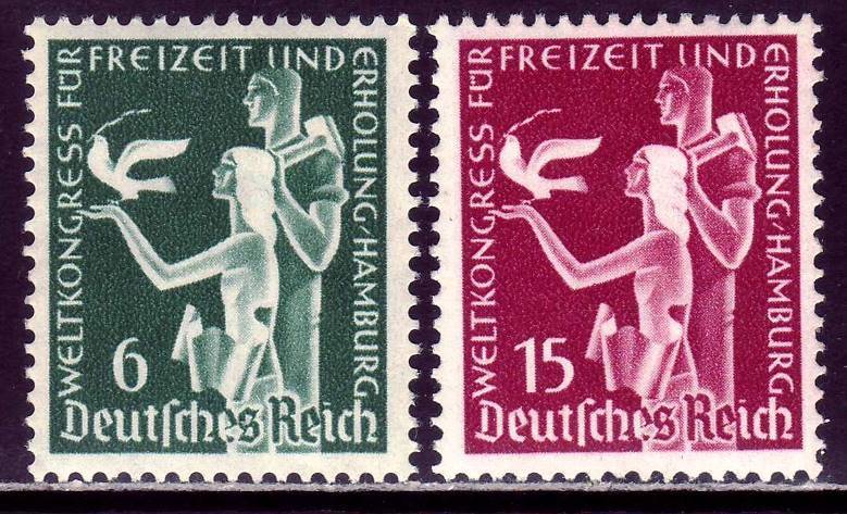 THIRD REICH 1936 mint World Recreation Congress stamp set!