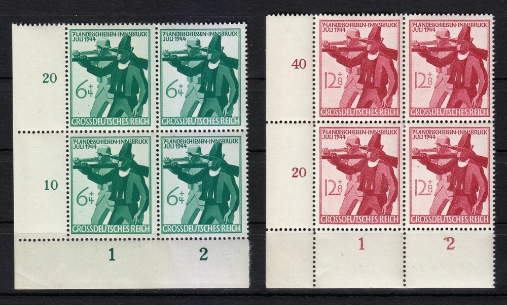 Germany 1944 MNH Mi 897-898 Sc B278-B279 Soldier & Tirolese Rifleman – Blocks **