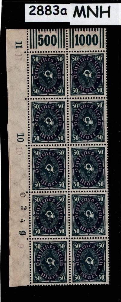 MNH stamp block 50 Mark Scott #184 Weimar German Republic 1922-1923 #2883a