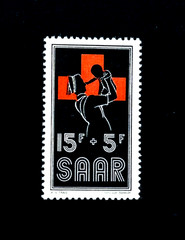 Germany SAAR Stamp – 1955 Red Cross Nurse & Child Sn B104 Semi Postal MNH r1