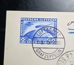 1930 LZ-127 Graf Zeppelin South America Flight Germany Stamp #C38 2R Postcard