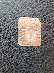Saxony #9-12 Used, 1855 Issues, Scott Catalog Value $ 49.00 + #13 Faulty N/C