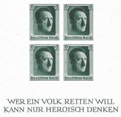 MH 1937 German Third Reich Imperforate Souvenir Sheet, Scott #B103* (DB103)