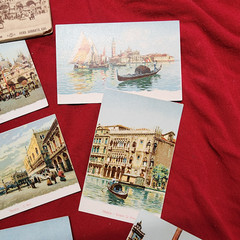 Beautiful Antique Italian COLOR postcard book booklet Italy Venice VENEZIA