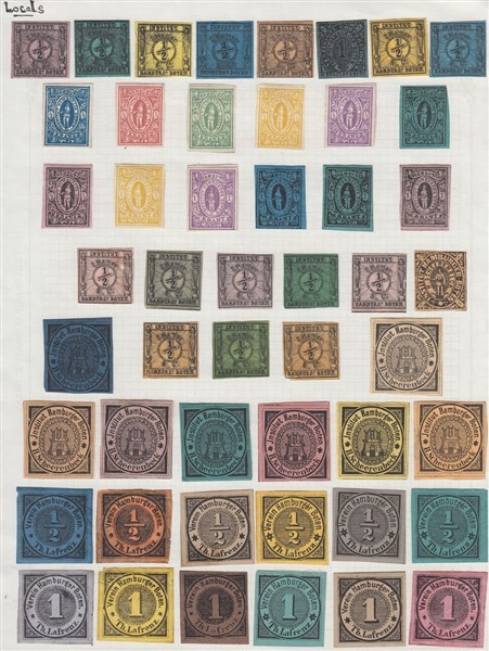 GERMANY HAMBURG 1890’s LOCAL POST STAMPS (x49) MINT (ID:455/R66805)