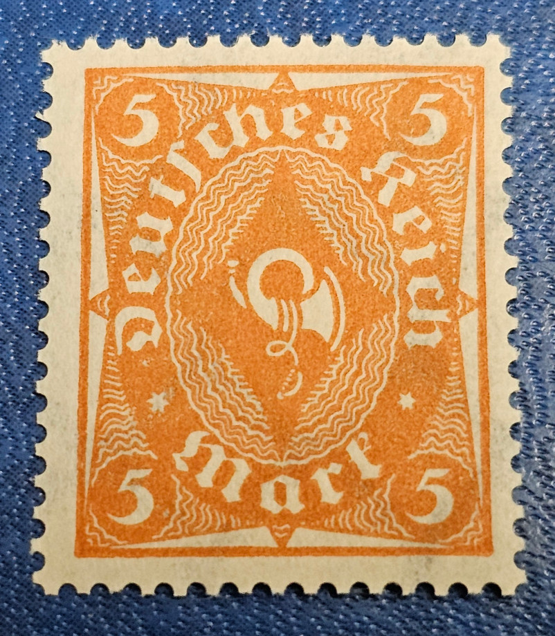 Stamp Germany Deutsches Reich 5 Mark 1922 Post Horn Mi. Nr. 227 a [🇩🇪36088]
