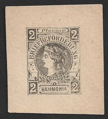 Germany Hamburg Hammonia local private post 2pf cutout