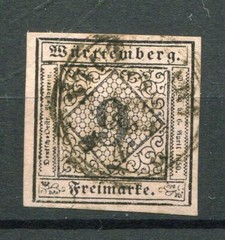 Württemberg No. 4 Mint Stamped Single Stamp