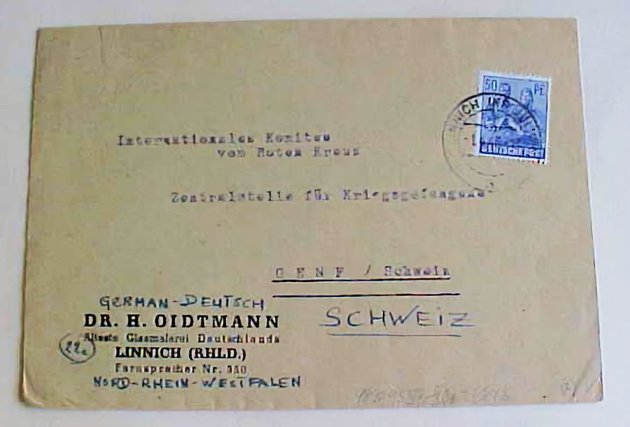 GERMAN POW RED CROSS GENEVA