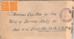 GERMANY 1945-49TH WWII BRITISH OCCUP ZONE CENSORED COVER ADDR NEW YORK USA