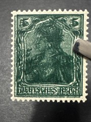 1915 Germany 5 Pfennig Germania MNH OG Error Printing Rare WMK Signed Old Stamp