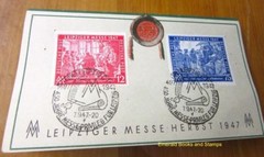 EBS Germany 1947 Allied Occupation Leipzig Autumn Fair Michel 965-966 ON CARD