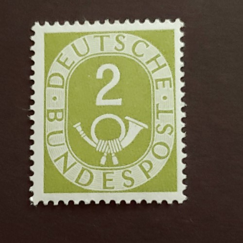 1951 POSTHORN 2PF VF MNH GERMANY DEUTSCHLAND